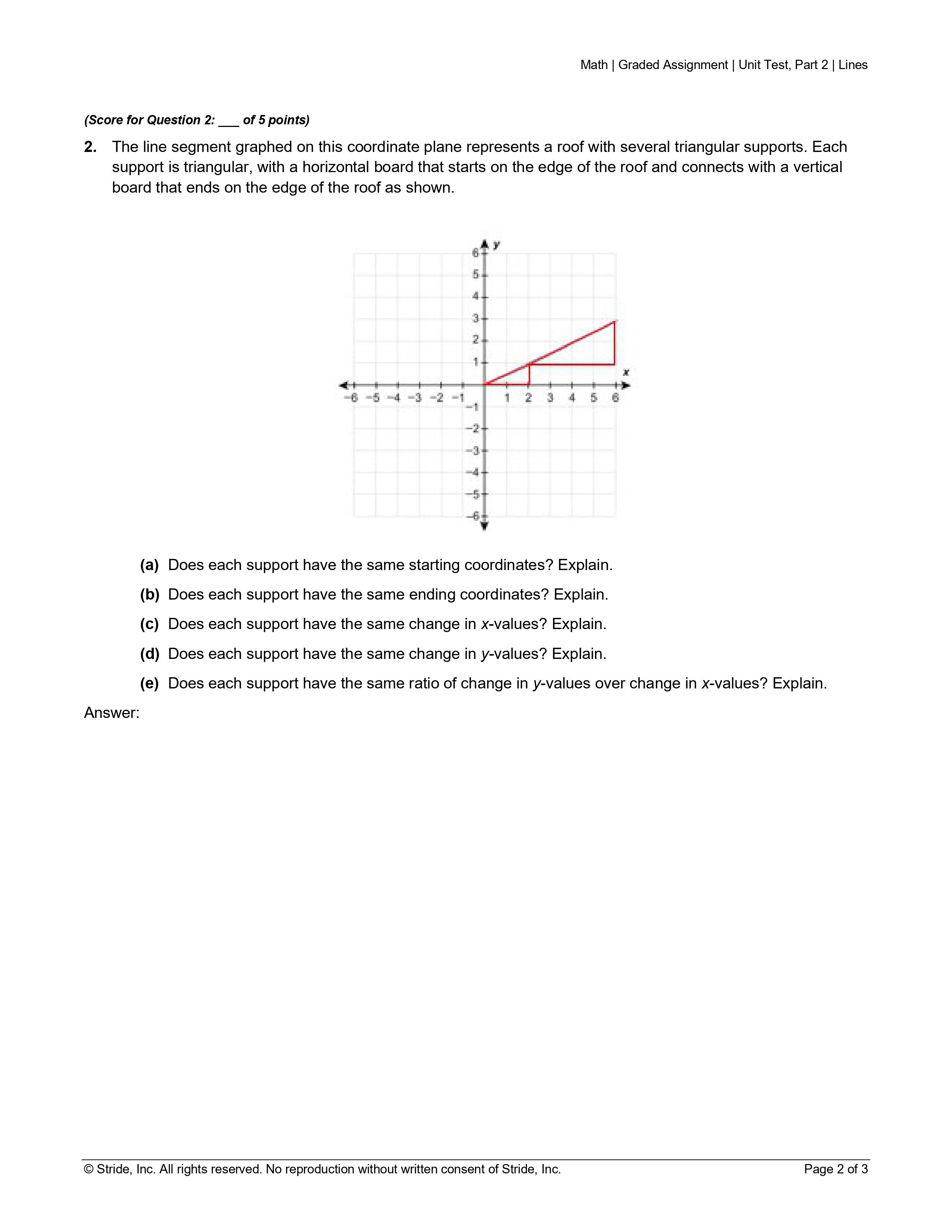  Math | Graded Assignment | Unit Test, Part 2 | Lines