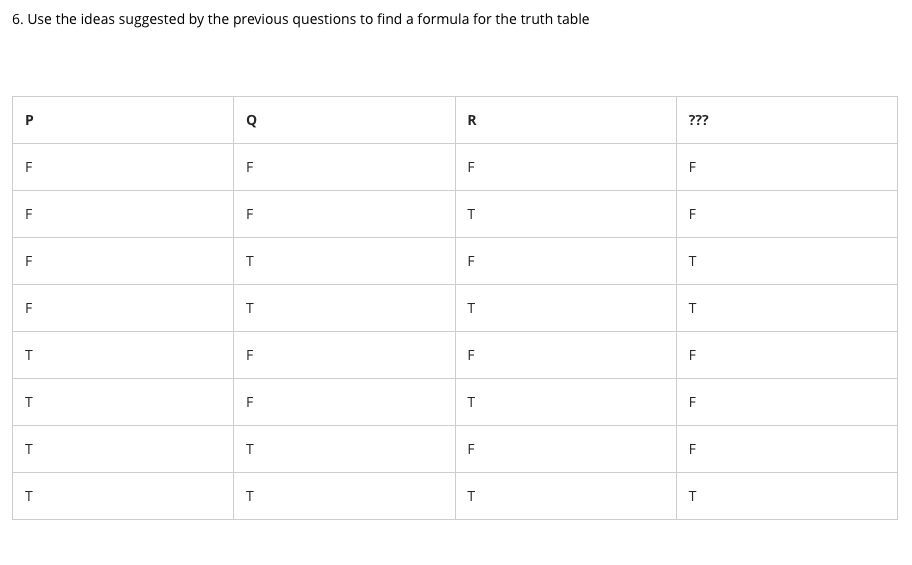 Q AND R). 2. Construct a truth table for (not P AND