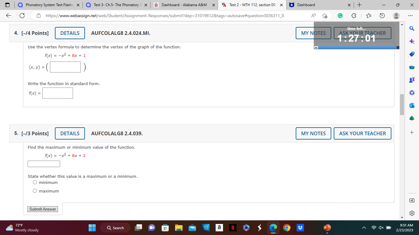 Phonatory S X Dashboard - Alabama A&M X VA Test 2 -