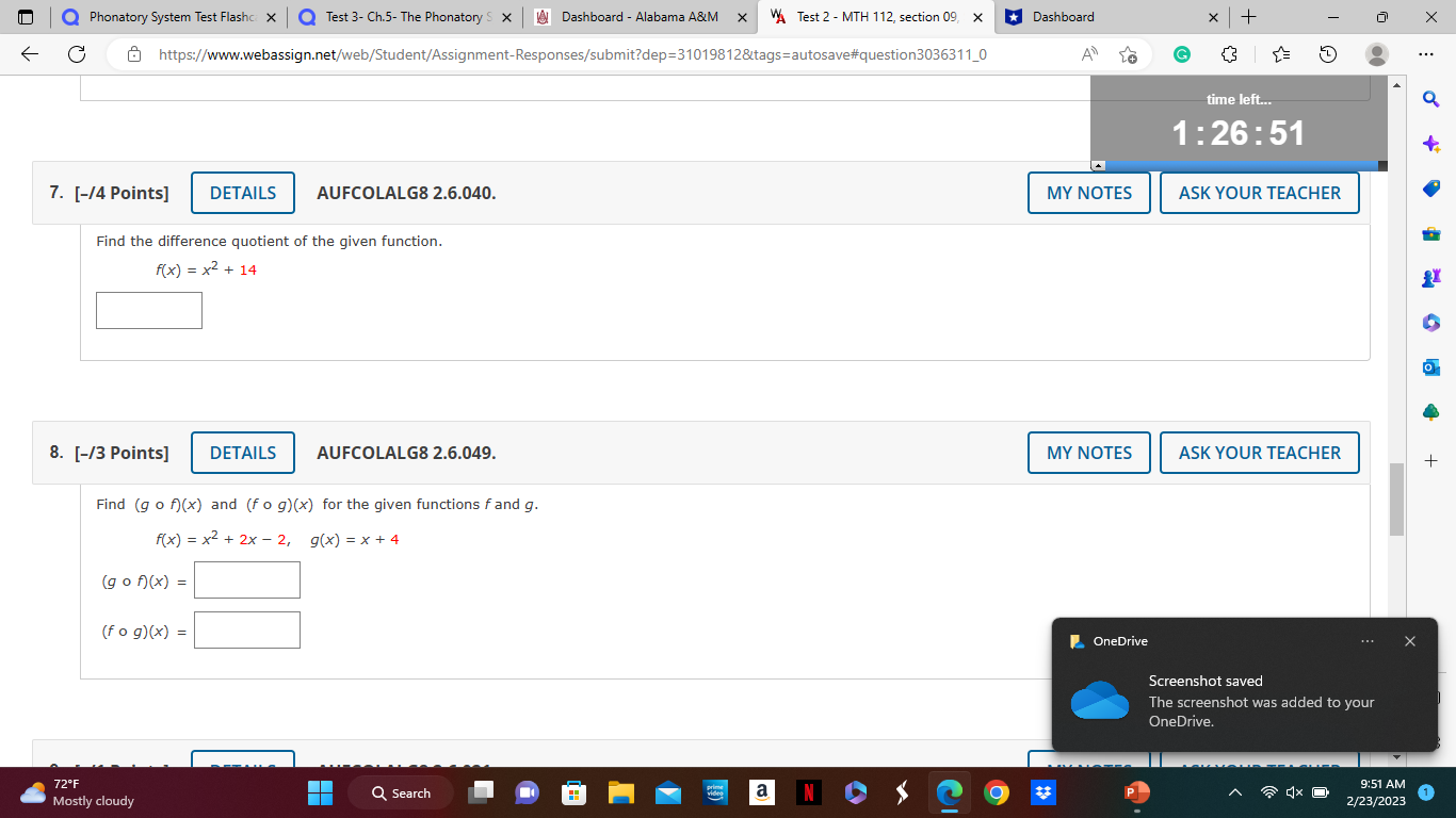 time left... For this assignment, you submit answers by question parts. The