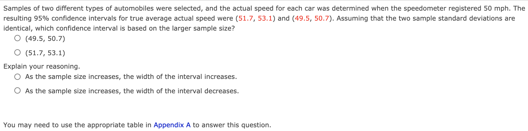 the specified degrees of freedom, what percentage of the time will its