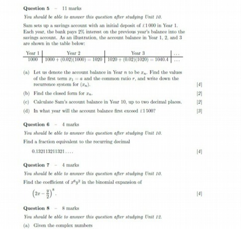  Question 5 - 11 marks You should be able to answer