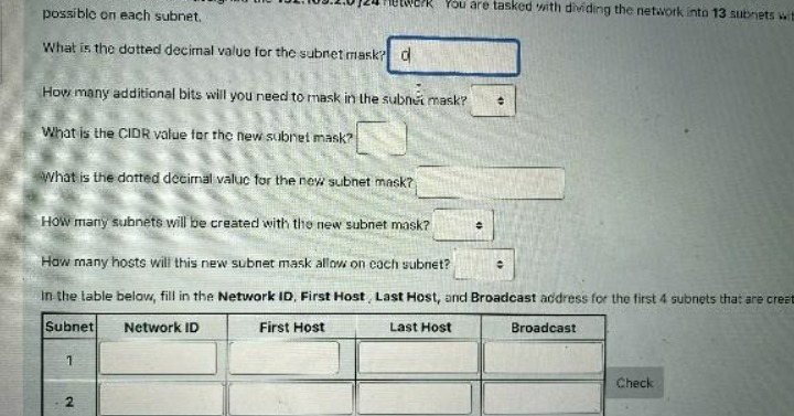  intiwork . You are tasked with dividing the network into 13