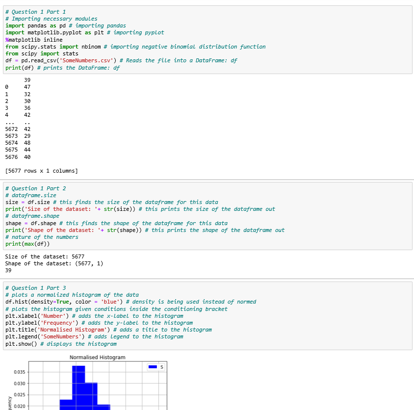 These data come from a Negative Binomial distribution. Write a function to
