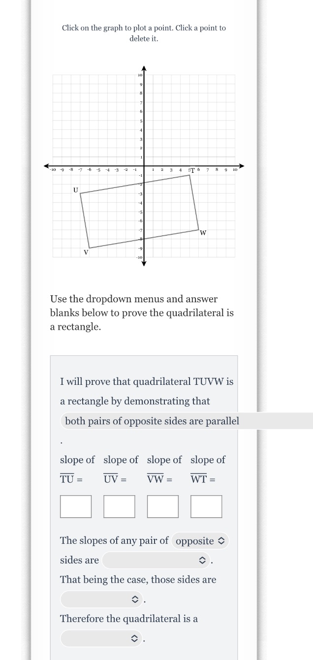  Click on the graph to plot a point. Click a point