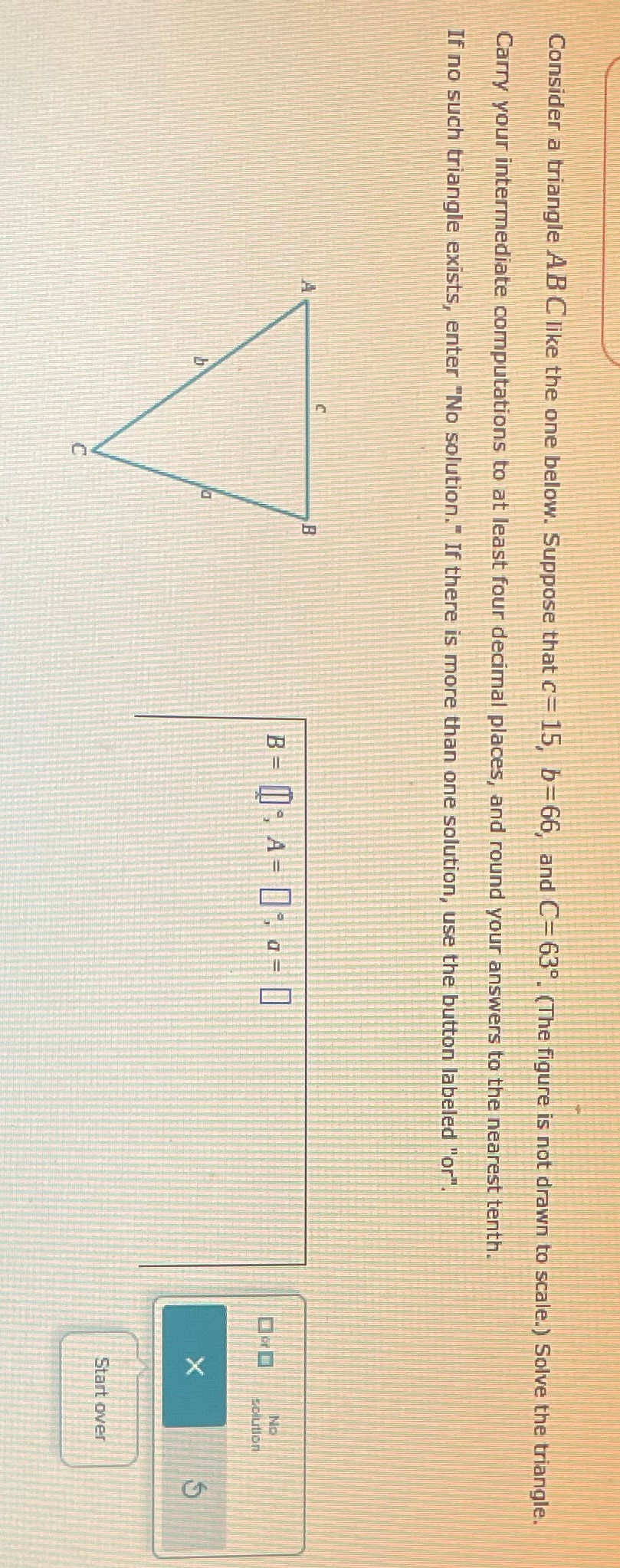 Consider a triangle AB C like the one below. Suppose that