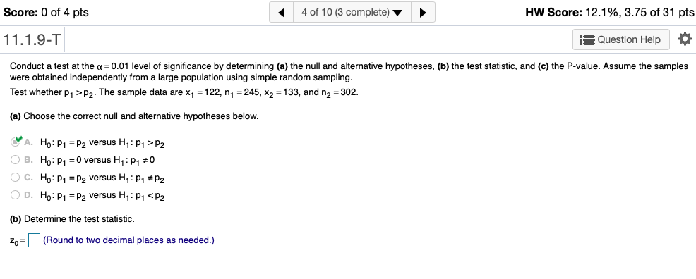 I need help me figuring out the test statistic and p-value please?