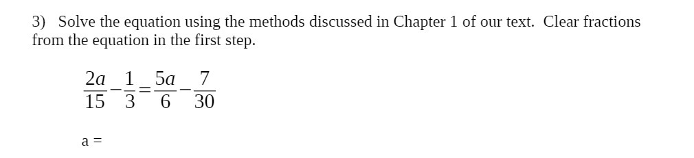  3) Solve the equation using the methods discussed in Chapter 1