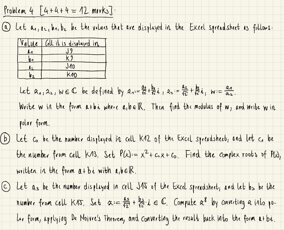 Show all work Problem 4 [ 4 + 4 + 4 =