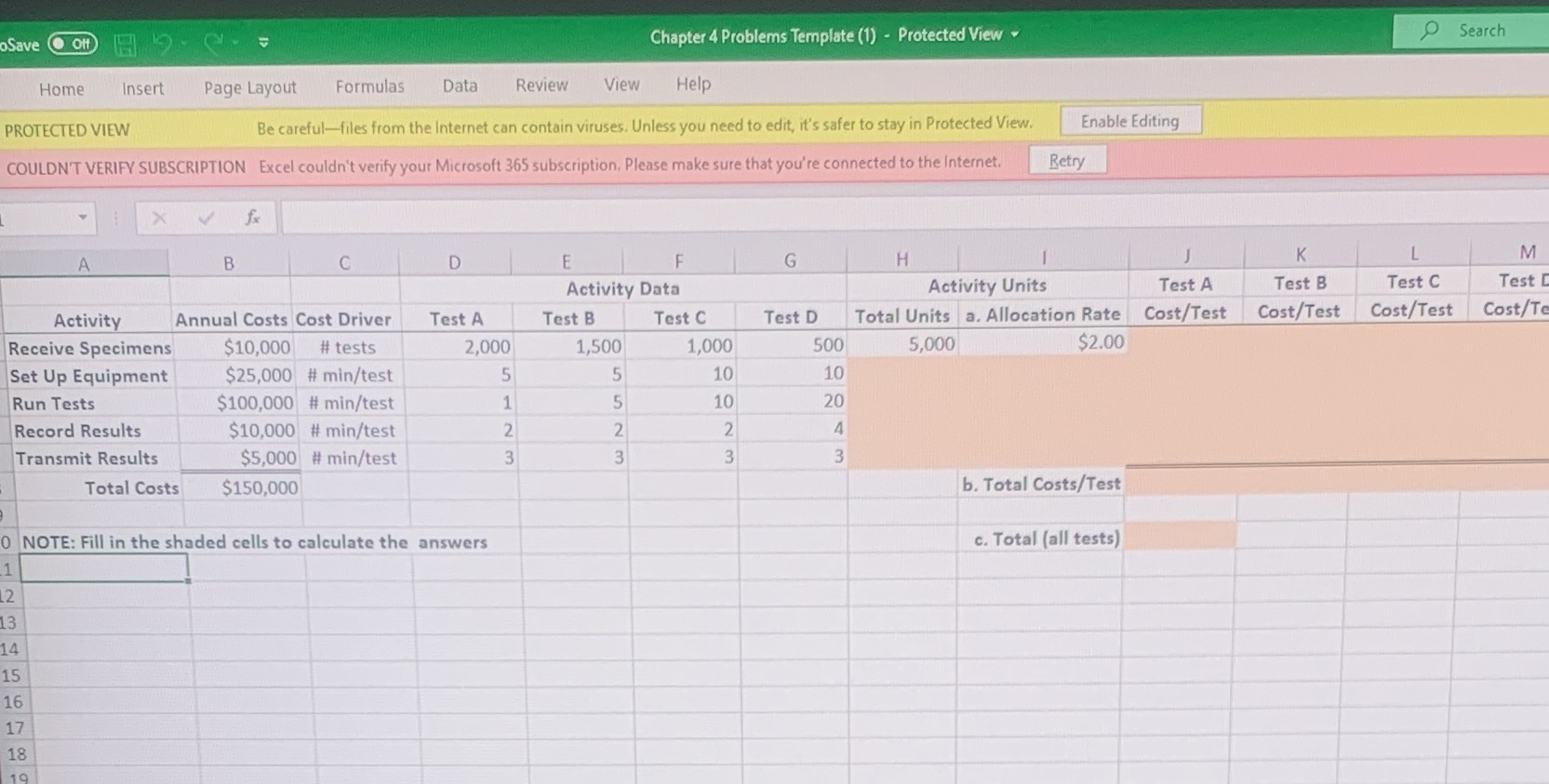 Chapter 4 Problems Template (1) - Protected View . Search oSave