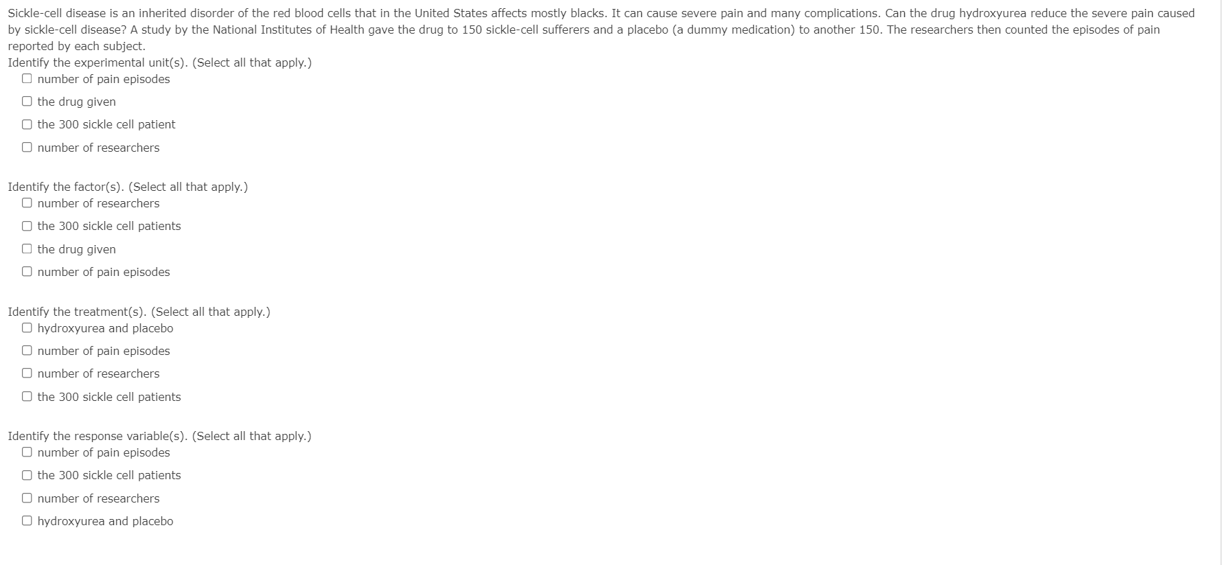 selected at random. Only 48 questionnaires are returned. What is the population