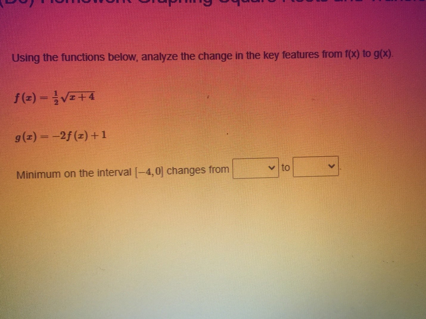 3 points for each of the following functions on the grid provided.