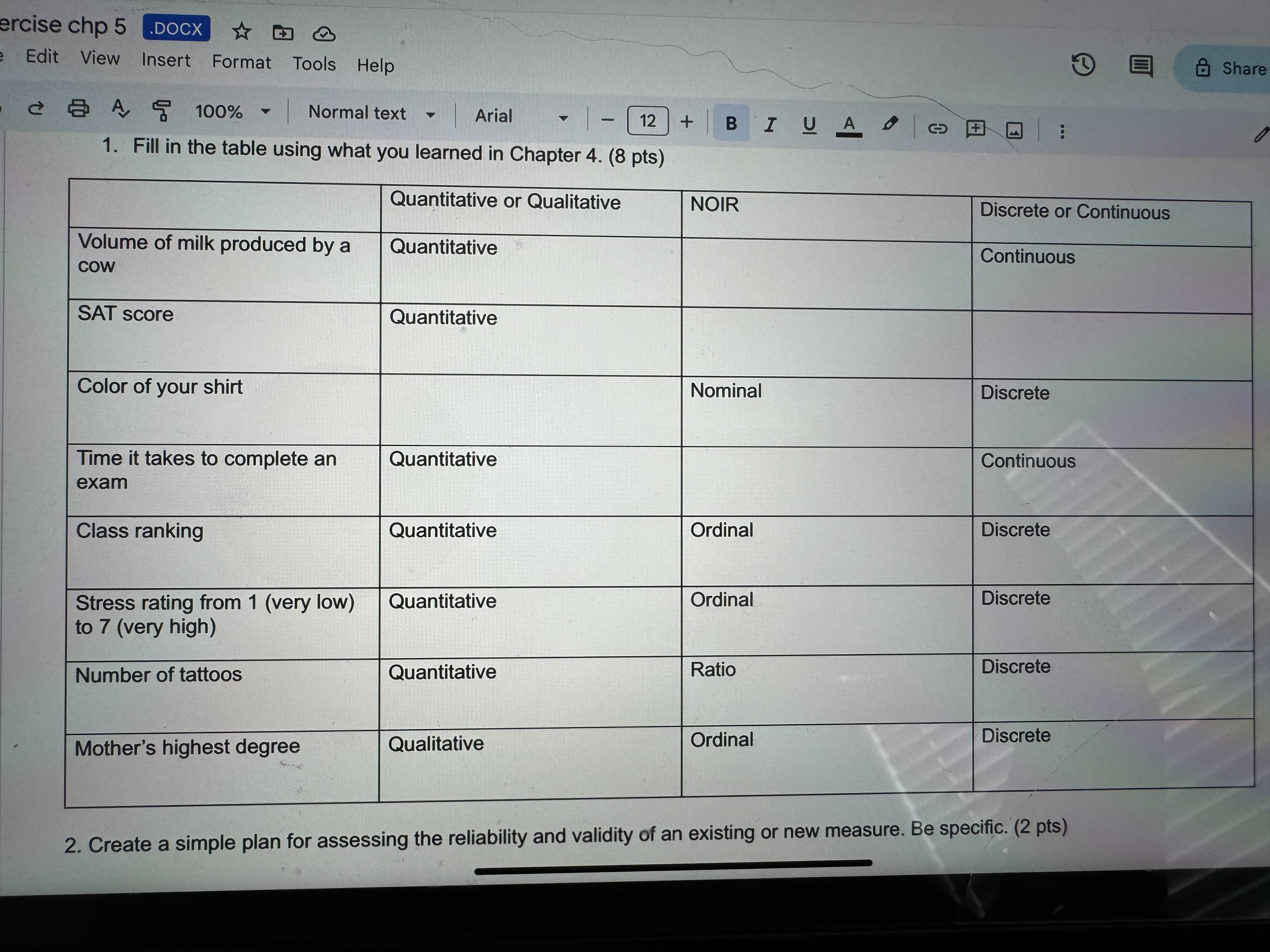  ercise chp 5 .DOCX Edit View Insert Format Tools Help Share