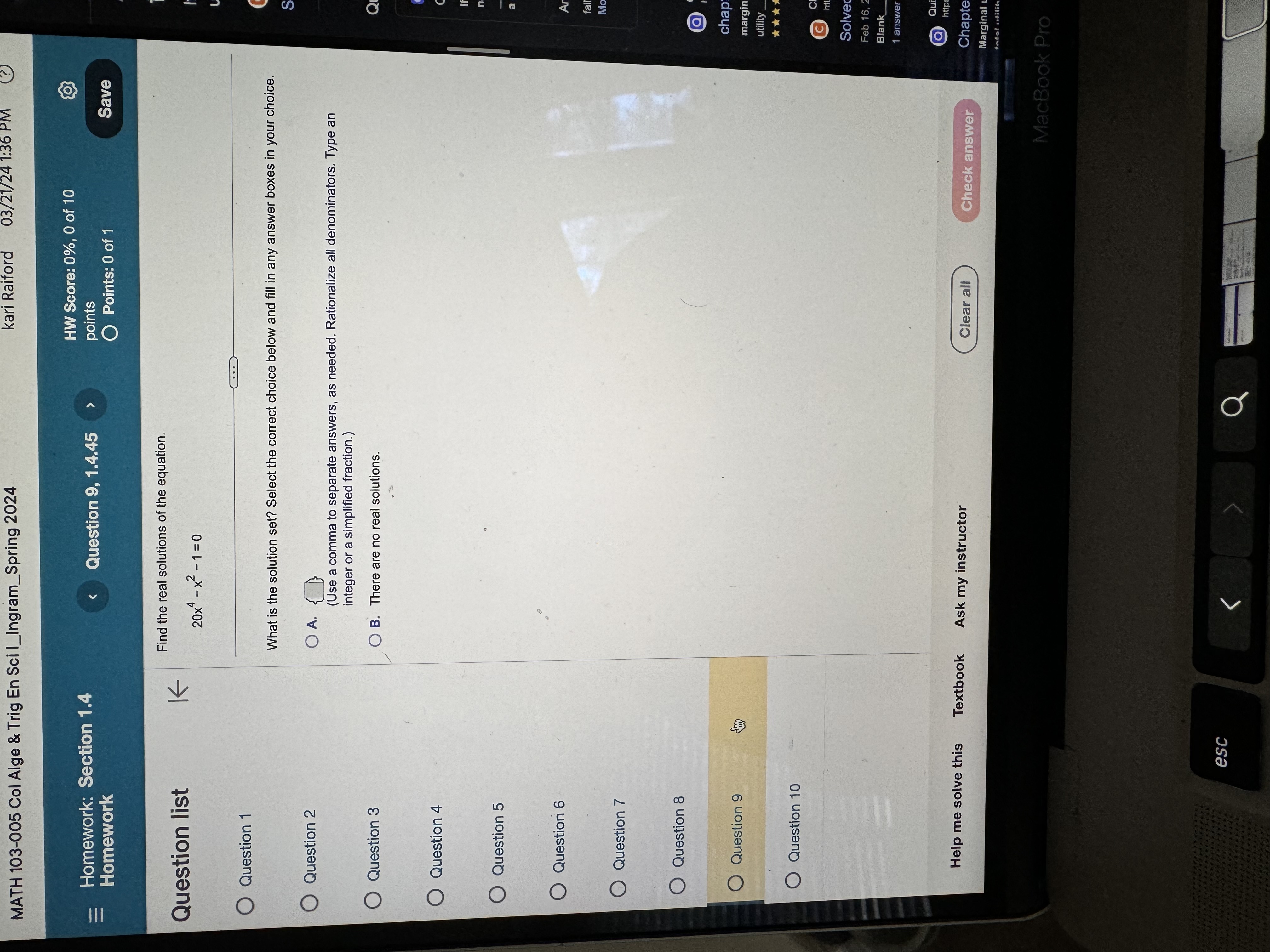 Question 7 Question 8 Question 9 Question 10 Help me solve this