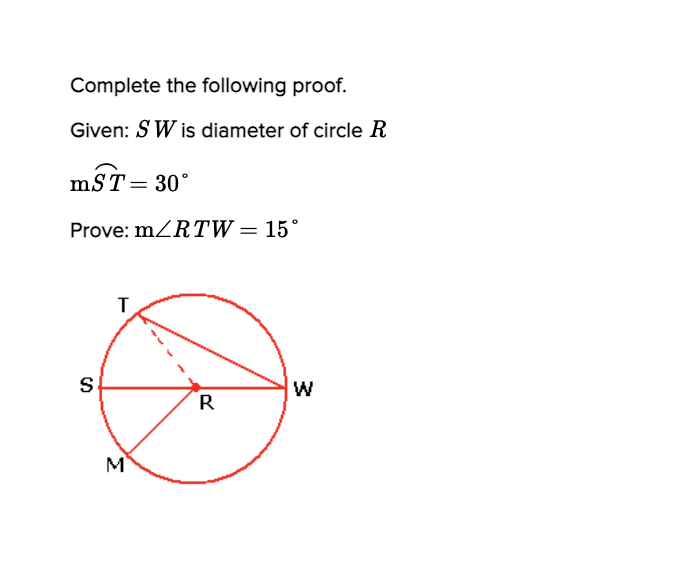 smaller circle R Prove: AR 2 RB Av3 WRITER Complete the following