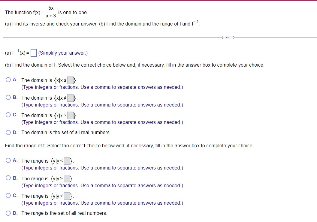 5X The function f(x) = X + 3 Is one-to-one. (a)