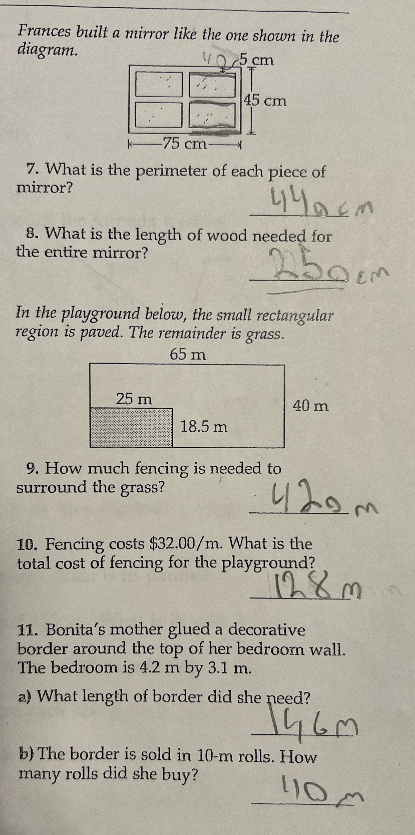 Could you correct and answer Frances built a mirror like the one