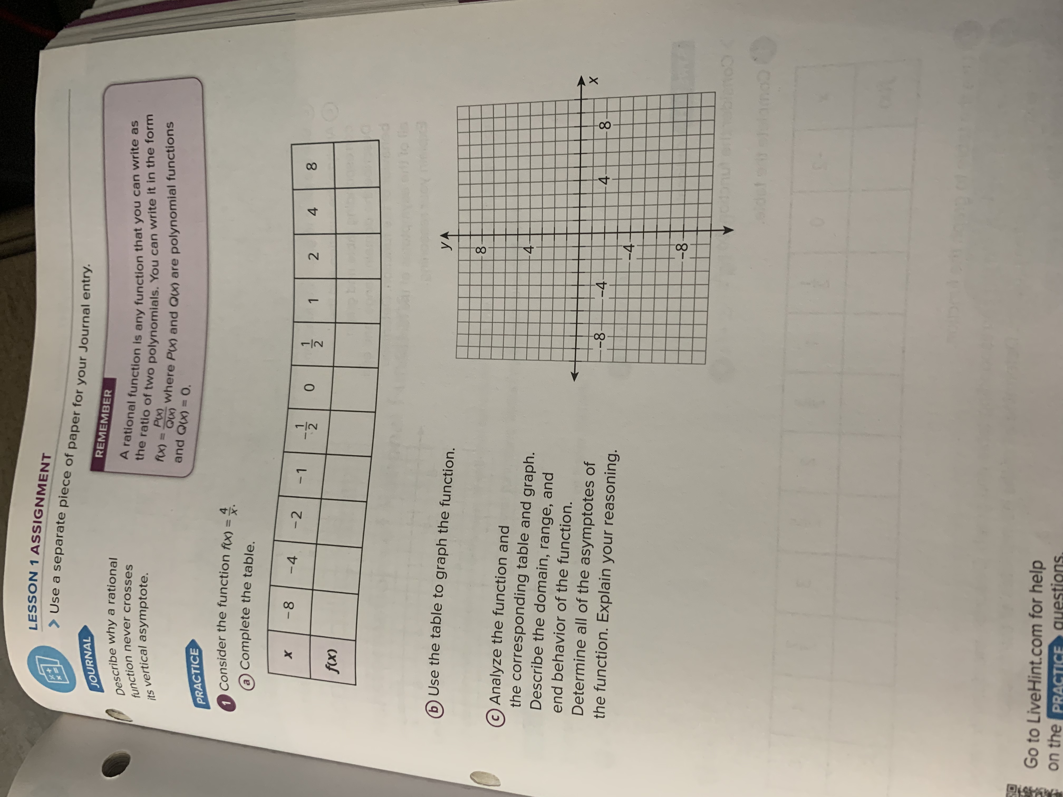 2 4 8 @ Complete the table. O -2 -8 h(x 6