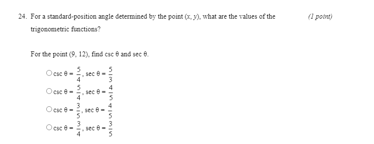 The terminal arm of an angle drawn in standard position rotates in