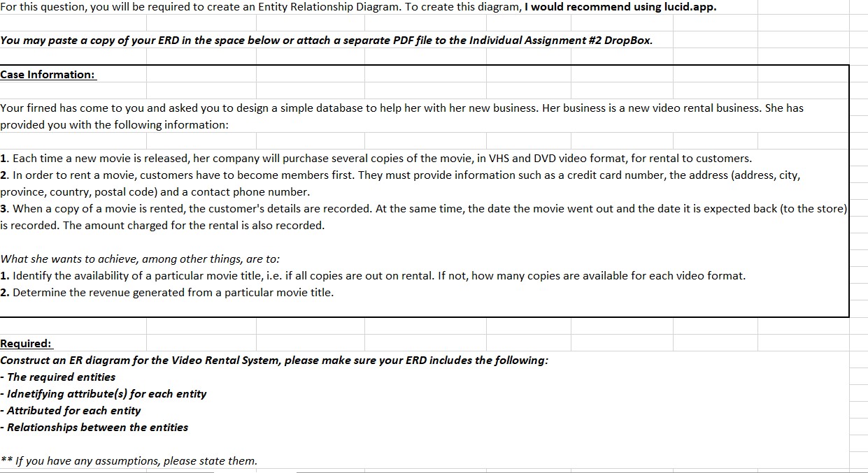  For this question, you will be required to create an Entity