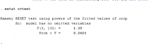 The question is for this Ramsey test result do we reject the