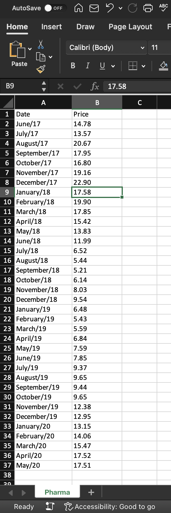 ABC AutoSave b = Home Insert Draw Page Layout F Calibri