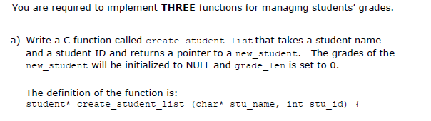 students and their list of grades in all modules. typedef struct {