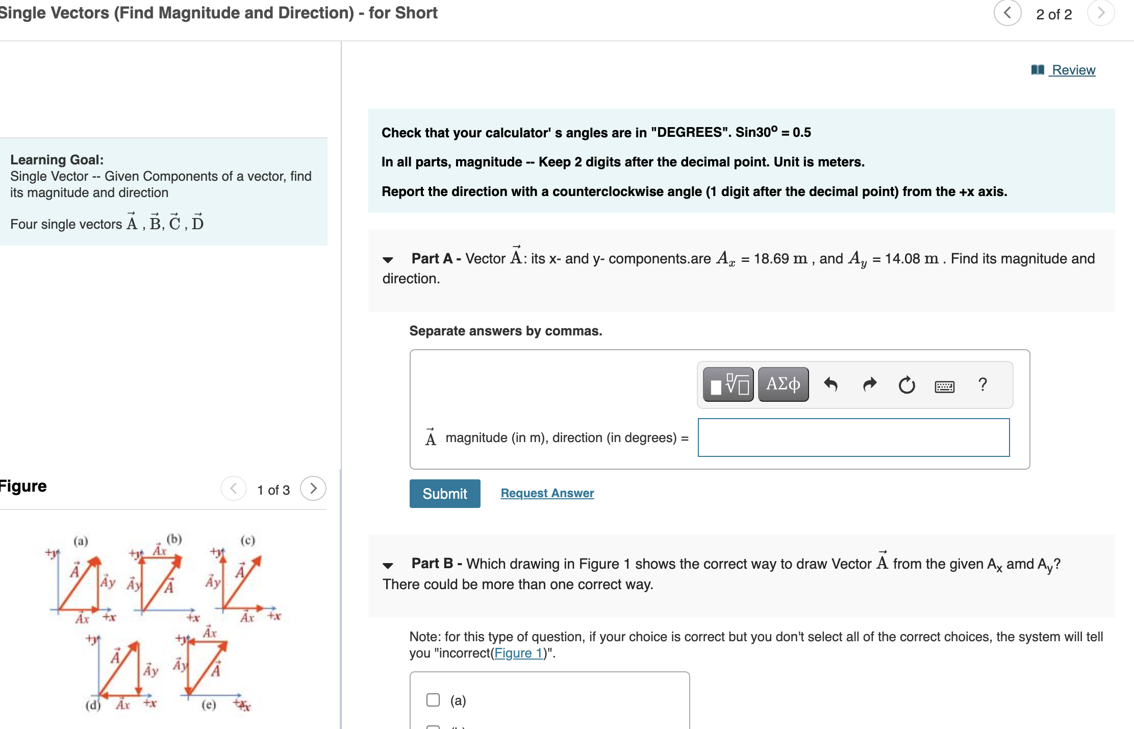  Learning Goal: Single Vector -- Given Components of a vector, find