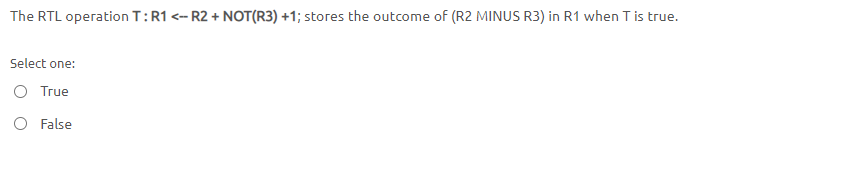 The RTL operation T:R1