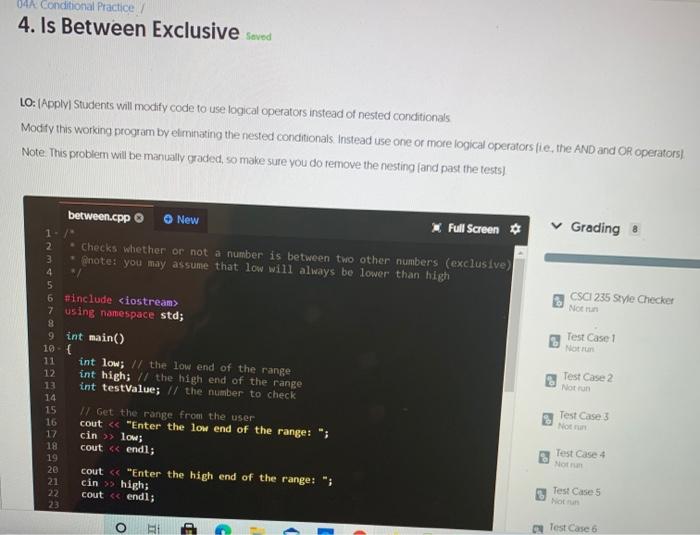  Is Between Exclusive (make it simple) 04 Conditional Practice 4. Is
