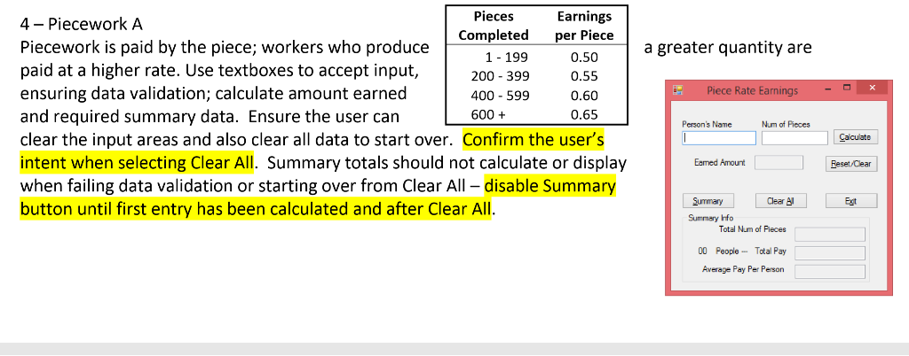 (VISUAL BASIC) The summary should display the total for each person. per