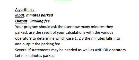 time less than or equal to one hour, the parking fee is