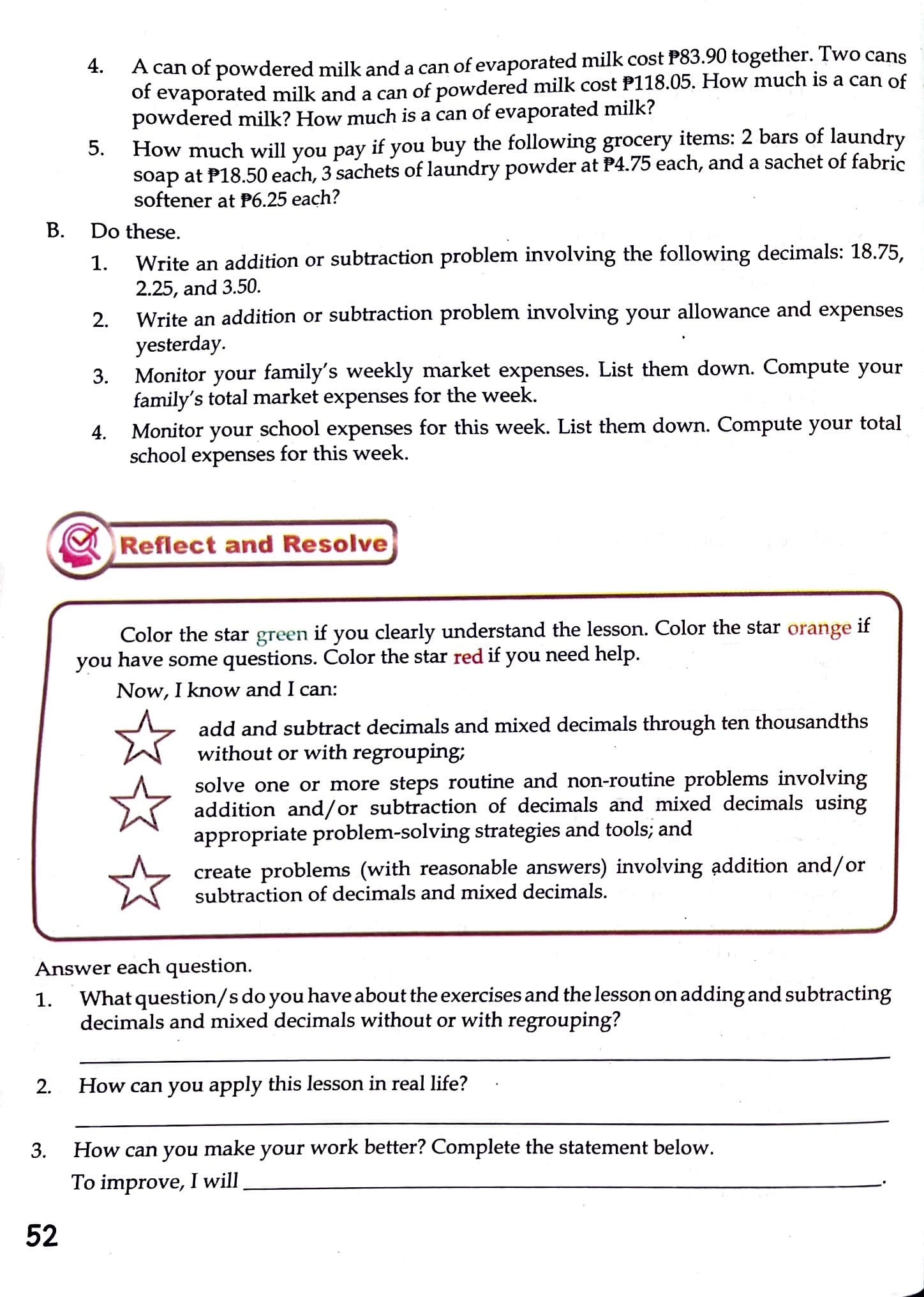 She pay for the coaster? P94.60-l Cheryl's answer: I will draw a