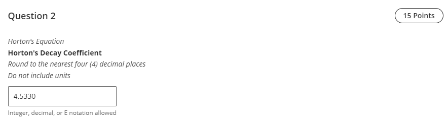 here. Test Content 1. Infiltration capacity data obtained in a flooding-type infiltration