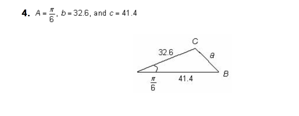 3 - 4, assume the triangle has the given measurements. Solve for