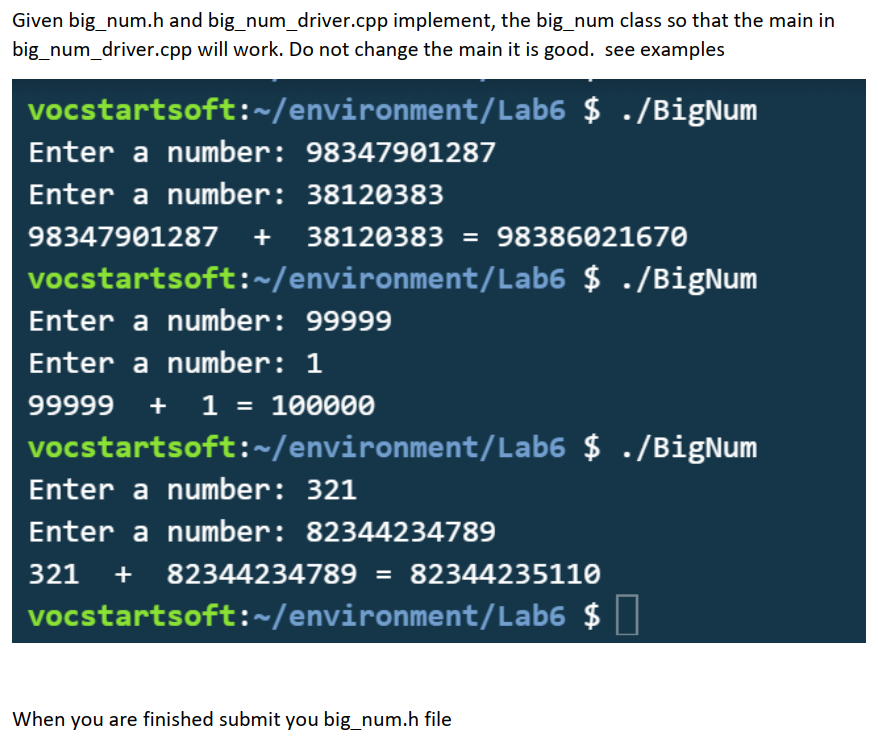  // big_num_driver.cpp file #include #include #include #include "big_num.h" int main() {