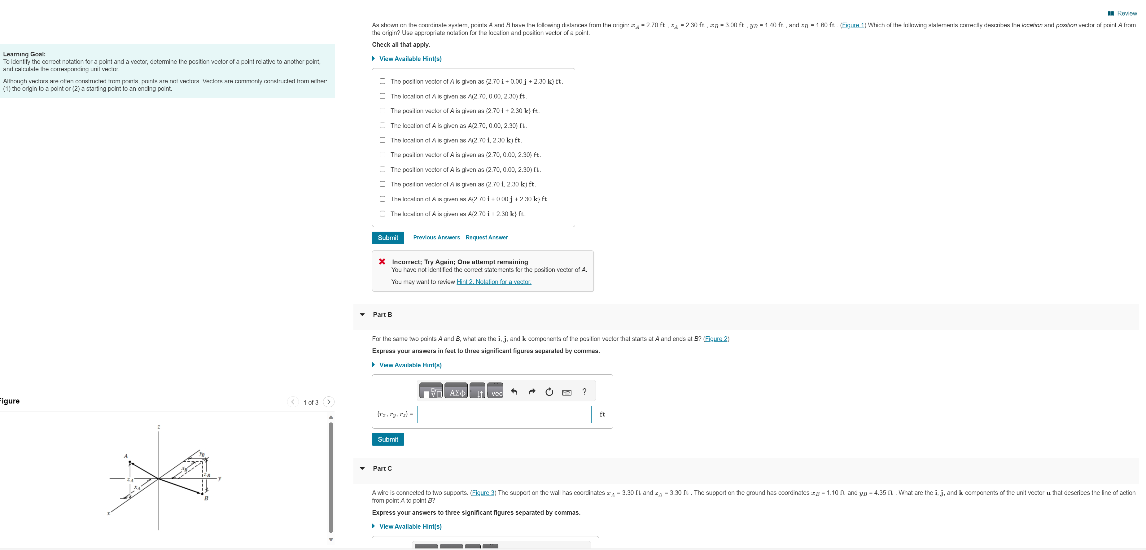  Learning Goal: To identify the correct notation for a point and