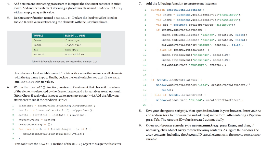 for the following javascript code follow the directions below Hands-on Project 8-1