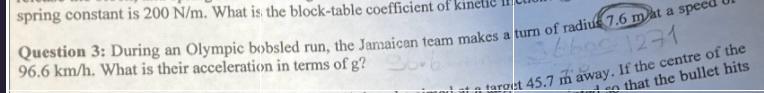  spring constant is 200Nm. What is the block-table coefficient of kinetic