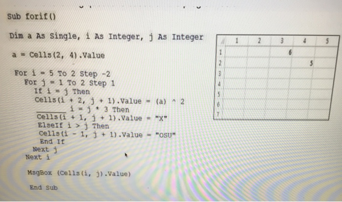  sub forif ) Din a As Single, i As Integer, j
