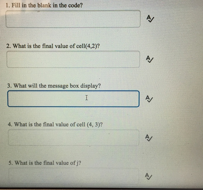 As Integer -1--2 34 5 a= Cells (2, 4)Value For i-5 To