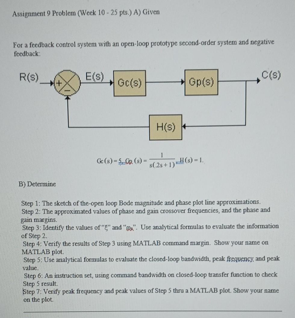  Only need steps 4, 5, 6 & 7 Assignment 9 Problem