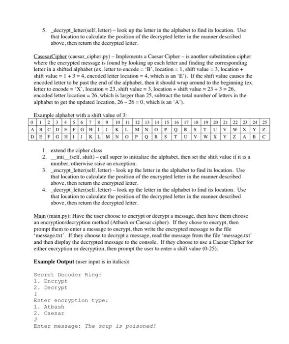 to encrypt or decrypt messages using different types of encryption methods. Encrypted