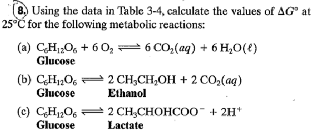 (8.) Using the data in Table 34, calculate the values of