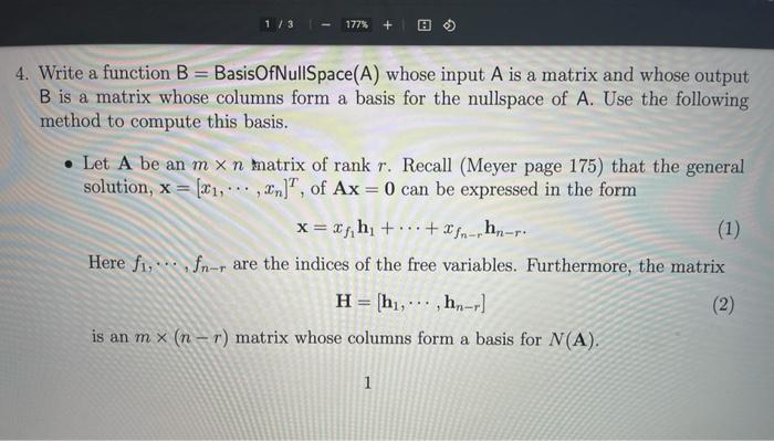  This is in MATLAB 177% + 4. Write a function B