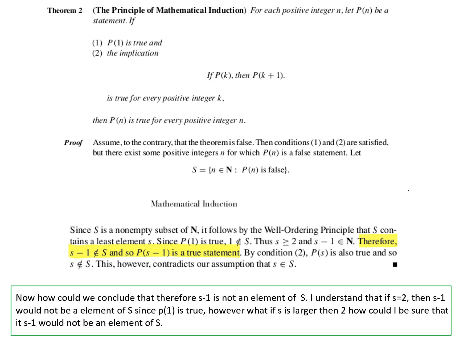 before beginningthank you \fTheorem 2 (The Principle of Mathematical Induction) For each