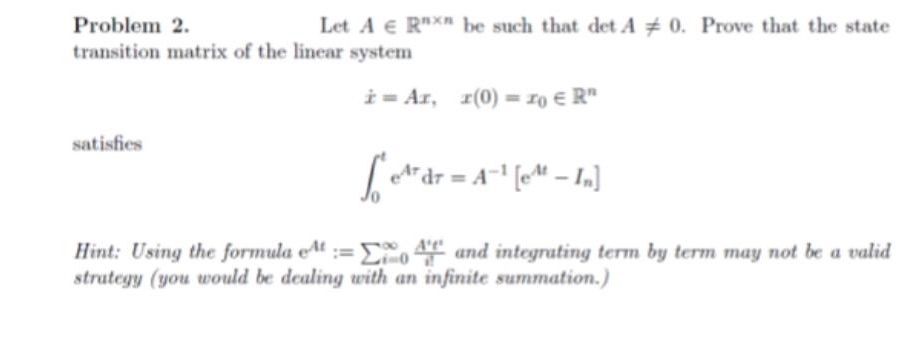 Sir i am stuck for this question Problem 2. Let A E