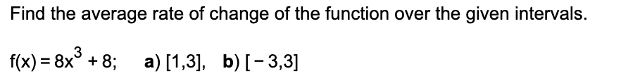 Help find A and B please Find the average rate of change