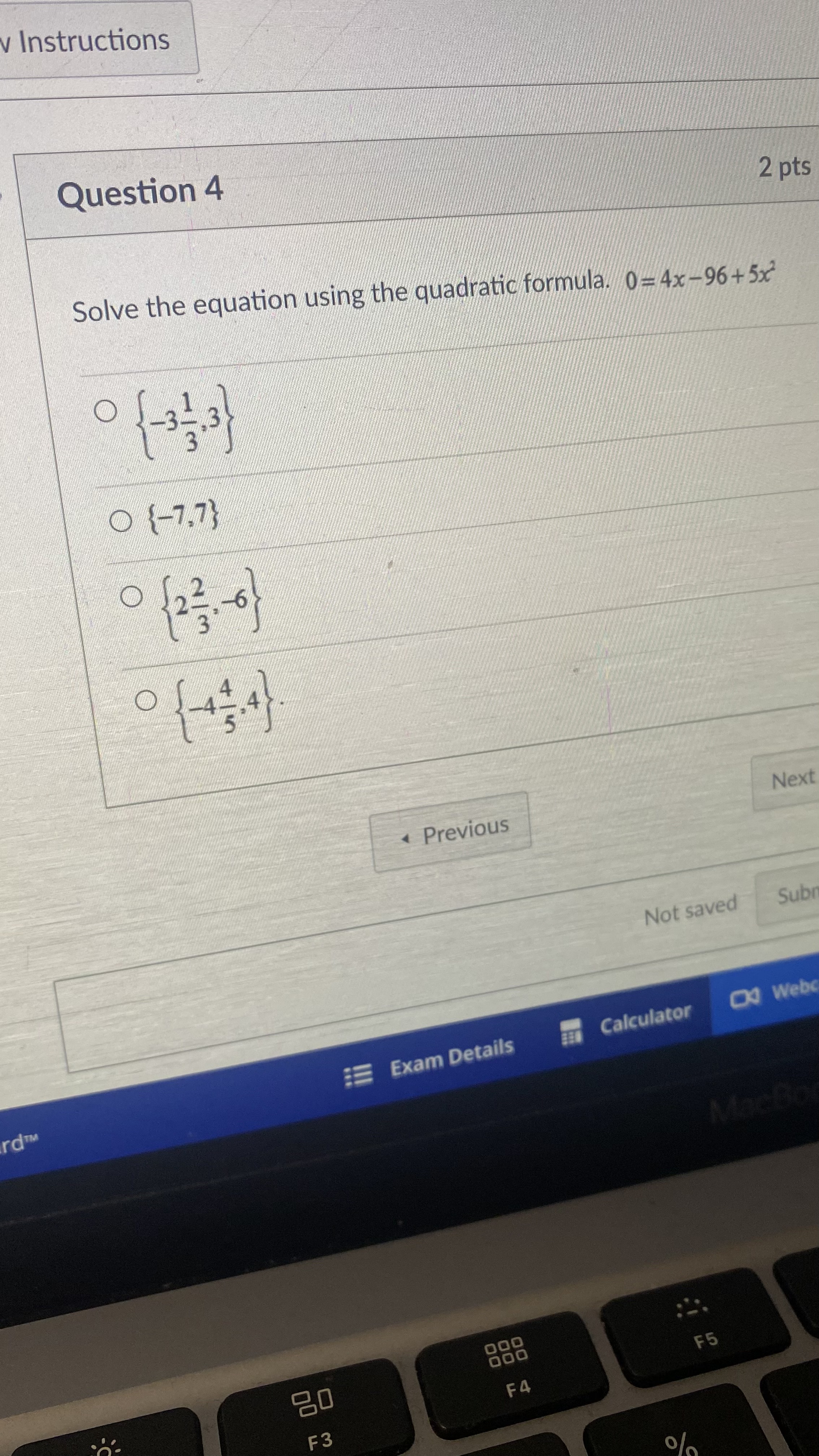 Not saved Submit C Webcam Exam Details Calculator TM zzes/3702621/take/questions/51292234 20 F
