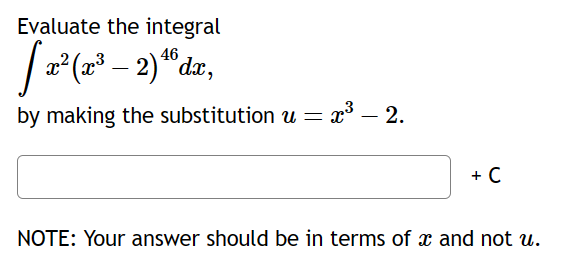  Evaluate the integral a2 23 - 2 46 dx, by making